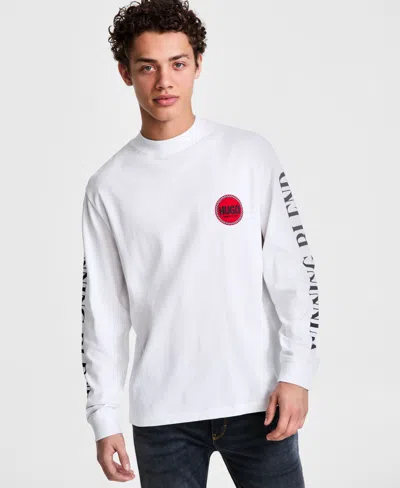 Hugo Boss Men's Dicruse Relaxed Fit Long Sleeve T-shirt In White