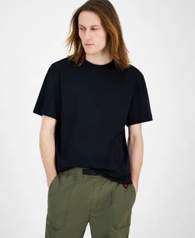 Hugo Boss Men's Dimuni Relaxed Fit Short Sleeve Crewneck Raised Logo T-shirt, Exclusively At Macy's In Black
