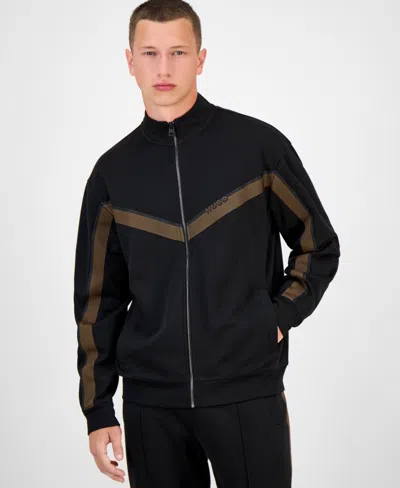 HUGO BOSS MEN'S DINGMOOR RELAXED FIT ZIP FRONT TRACK JACKET