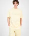 Hugo Boss Mens Dinkee Logo Graphic Cotton T Shirt Dinkoe Cotton Shorts In Yellow