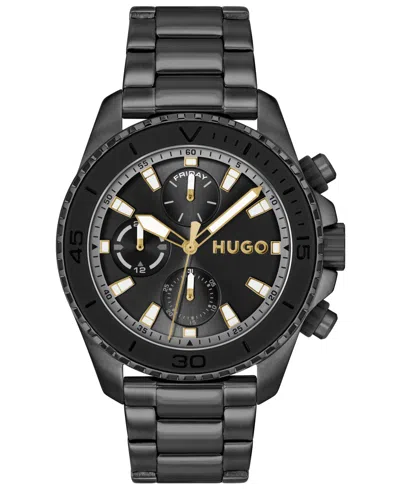 Hugo Boss Men's Dive Quartz Multifunction Ionic Plated Black Steel Watch, 44mm