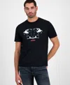 Hugo Boss Mens Black Graphic-print Short-sleeve Cotton T-shirt Xl In Black
