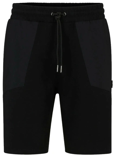 Hugo Boss Men Dolter Relaxed Fit Cotton Drawstrings Track Shorts-black