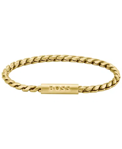 Hugo Boss Men's Doran Ionic Gold-plated Chain Bracelet In Gold-tone