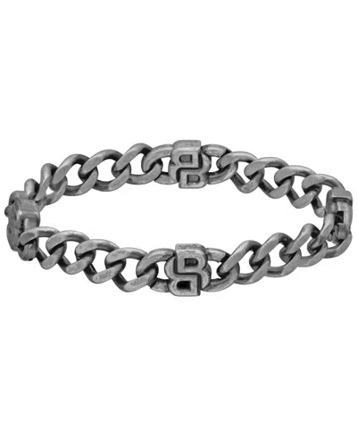 Hugo Boss Men's Double B Absolute Galvanic Blackening Stainless Steel Chain Bracelet In Silver-tone