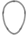 Hugo Boss Men's Double B Absolute Galvanic Blackening Stainless Steel Chain Necklace In Silver-tone