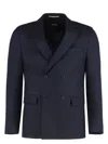 Hugo Boss Boss Double-breasted Wool Jacket In Blue