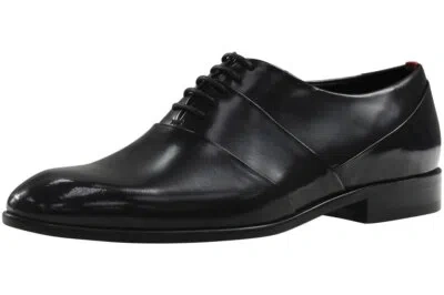 Pre-owned Hugo Boss Men's Dressapp Leather Oxfords Shoes In Black