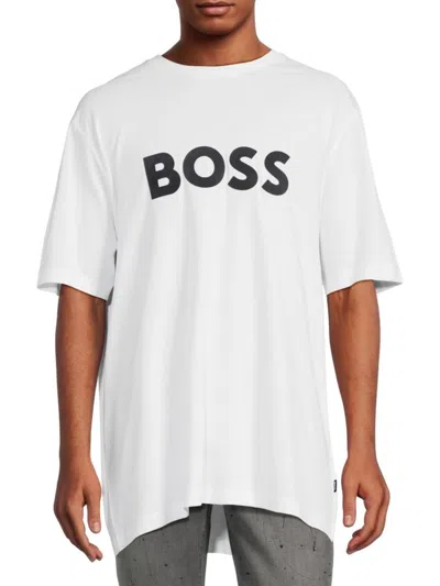 Hugo Boss Men's Drop Shoulder Logo Tee In White