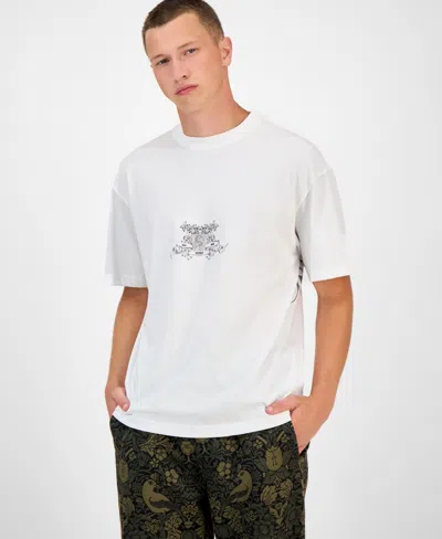 Hugo Boss Men's Duarms Oversized Short Sleeve Crewneck Graphic T-shirt In White