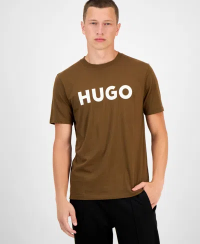 Hugo Boss Men's Dulivio Short Sleeve Crewneck Graphic T-shirt In Brown