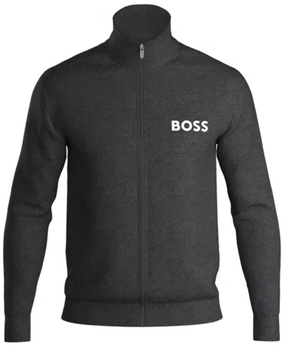HUGO BOSS MEN'S EASE LOGO-PRINT FULL-ZIP TERRY JACKET