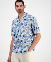 Hugo Boss Men's Eligino Relaxed Fit Short Sleeve Abstract Print Button-front Camp Shirt