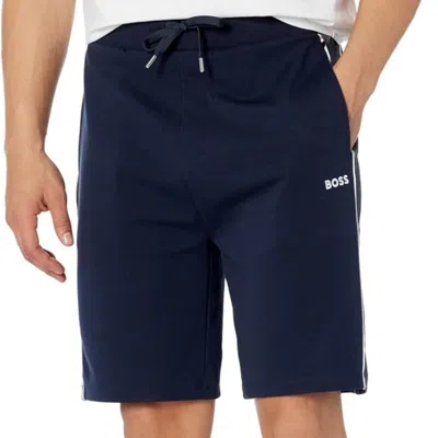 Hugo Boss Men's Embroidered Logo Cotton Blend Shorts In Blue