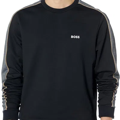 Hugo Boss Men's Embroidered Logo Cotton Blend Sweatshirt In White