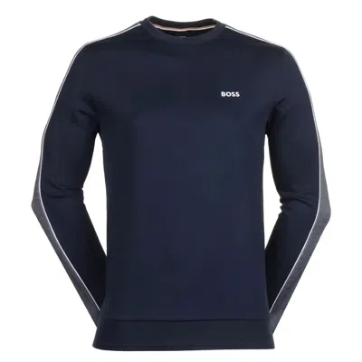 Hugo Boss Men's Embroidered Logo Cotton Blend Sweatshirt, Captain Navy In Blue