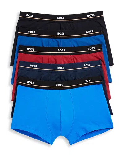 Hugo Boss Boss Man Boxer Blue Size Xxl Cotton, Elastane In Blue