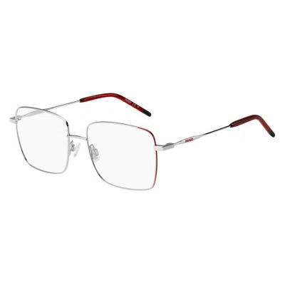 Hugo Boss Men's Eyeglasses Metal Frame In Silver Red In Multi