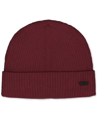 Hugo Boss Men's Fati Wool Knit Cuffed Beanie Cap In Open Bge