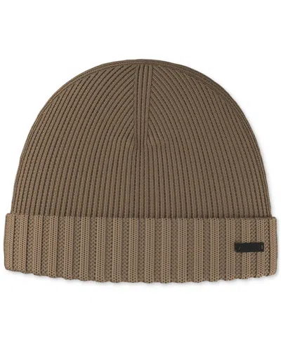 Hugo Boss Men's Fati Wool Knit Cuffed Beanie Cap In Open Rd