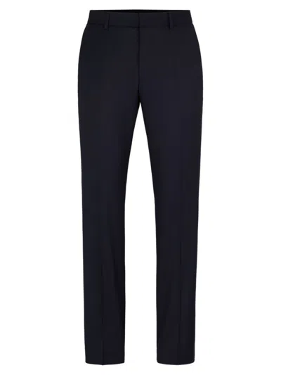 Hugo Boss Men's Formal Trousers In Virgin Wool Serge In Blue