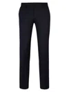 Hugo Boss Slim-fit Trousers In Virgin Wool With Stretch In Dark Blue