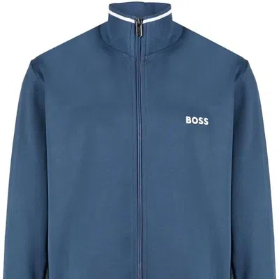 Hugo Boss Men Full Zip Cotton Tracksuit Jacket Spruce Blue