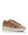 Hugo Boss Suede Low-top Trainers With Branded Lace Loop In Medium Beige