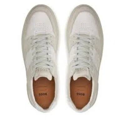 Hugo Boss Men's Gary Suede Leather Tennis Sneakers, Open White In Multi