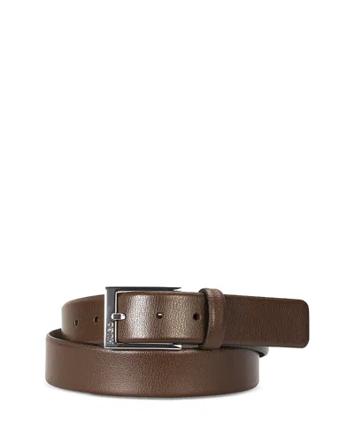 Hugo Boss Men's Gellot_sz35 Leather Belt In Dark Brown
