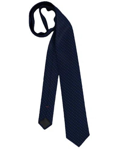 Hugo Boss Men's Geometric Silk Slim Tie In Blue