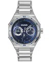 Hugo Boss Men's Grail Sport Quartz Multifunction Stainless-steel Watch, 44mm In Silver-tone