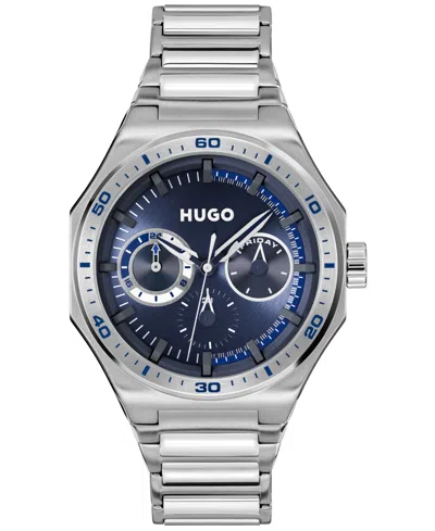 Hugo Boss Men's Grail Sport Quartz Multifunction Stainless-steel Watch, 44mm In Silver-tone