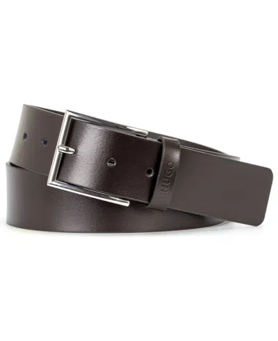 Hugo Boss Men's Grainy Leather Belt In Burgundy