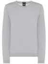 Hugo Boss Men Grey Virgin Wool Sweater In Gray