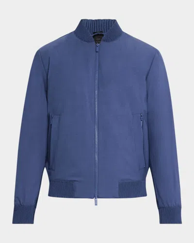 Hugo Boss Men's Hanry Performance Tech Bomber Jacket In Blue