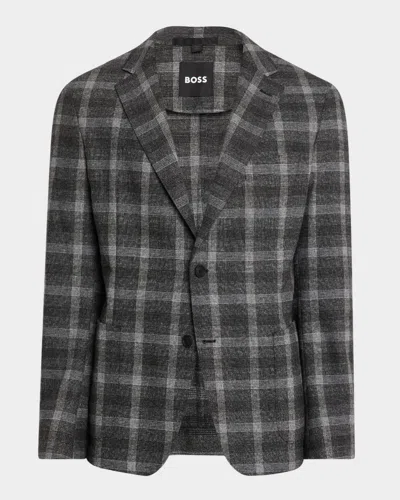 Hugo Boss Men's Hanry Plaid Flannel Sport Coat In Black