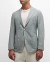 Hugo Boss Hanry Melange Solid Soft Construction Slim Fit Sport Coat In Light Green