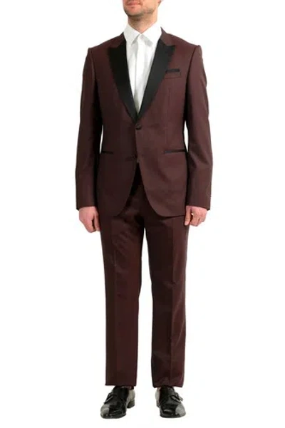 Pre-owned Hugo Boss Men's "helward1/gelvin_1" Slim Fit 100% Wool Purple Tuxedo Suit