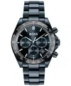 Hugo Boss Men's Hero 2.0 Quartz Fashion Chrono Ionic Plated Blue Steel Watch, 44mm In Blue