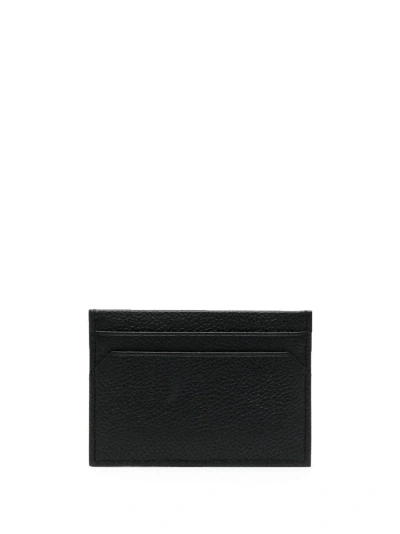 Hugo Boss Men's Highway Black Pebbled Leather Card Case Wallet
