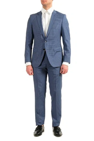 Pre-owned Hugo Boss Men's "huge6/genius5" Slim Fit Blue 100% Wool Two Button Suit