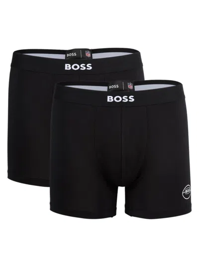 Hugo Boss Men's  X Nfl 2-pack Logo Boxer Briefs In Blue