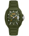 Hugo Boss Men's Hugo Id Quartz Basic Calendar Green Silicone Watch, 40.70mm In Green