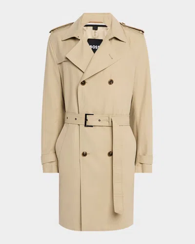 Hugo Boss Men's Hyde Trench Coat In Light Beige