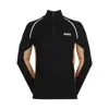 Hugo Boss Cotton-blend Sweater With Colour-blocking And Logo In Black