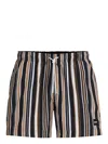 Hugo Boss Men's Iso Striped Swim Trunks, Black In Black