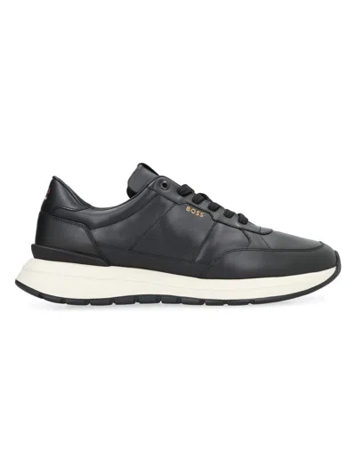 Hugo Boss Jace Leather Low-top Sneakers In Navy 410