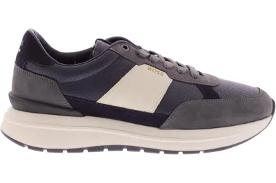 Hugo Boss Men's Jace Suede Running Sneakers, Blue/grey