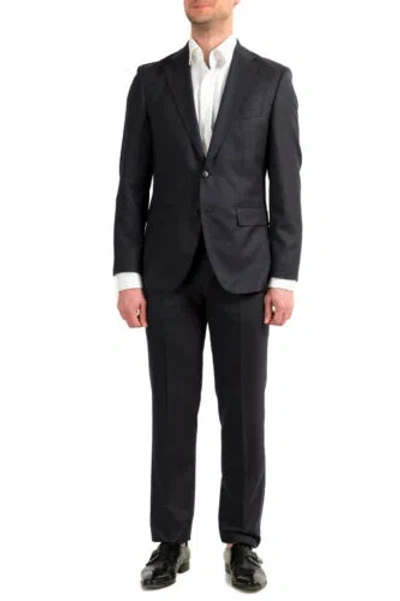 Pre-owned Hugo Boss Men's "johnstons5/lenon1" Regular Fit Blue 100% Wool Two Button Suit